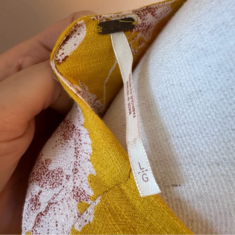 Free People French Quarter Yellow Floral Print Wrap Dress Size Large - Picture 4 of 8